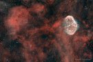 Der Crescend-Nebel (Sichelnebel) NGC 6888 im Sternbild Schwan mit dem Seifenblasennebel