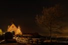 Panorama mit ein paar Gramm Schnee an der Hubertuskapelle