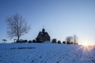 Hubertuskapelle bei Sonnenuntergang