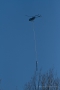 Helikopter im Kalltal beim Baumschnitt für das RWE (James-Bond-Hubschrauber aus "Die Welt ist nicht genug")