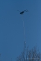 Helikopter im Kalltal beim Baumschnitt für das RWE (James-Bond-Hubschrauber aus "Die Welt ist nicht genug")