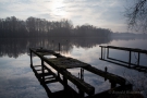 Stege am morgentlichen De Wittsee