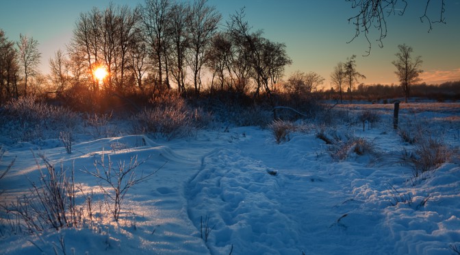 Nahtsief (Brackvenn) bei Sonnenuntergang