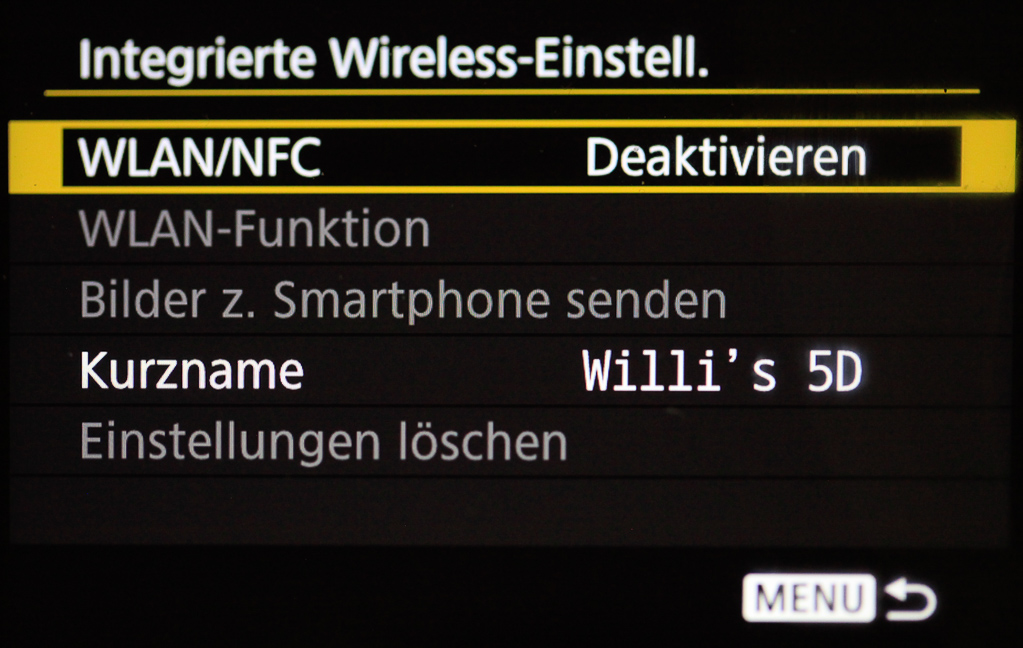 Canon mit Smartphone verbinden - WLAN/NFC deaktivieren/aktivieren