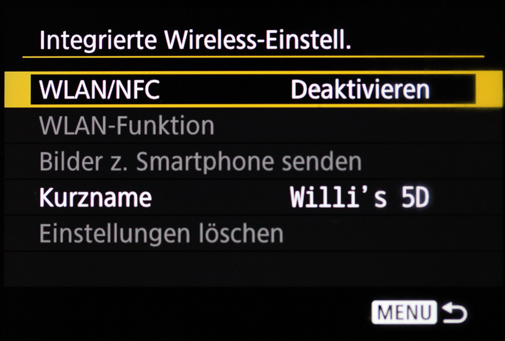 Canon mit Smartphone verbinden - WLAN/NFC deaktivieren/aktivieren