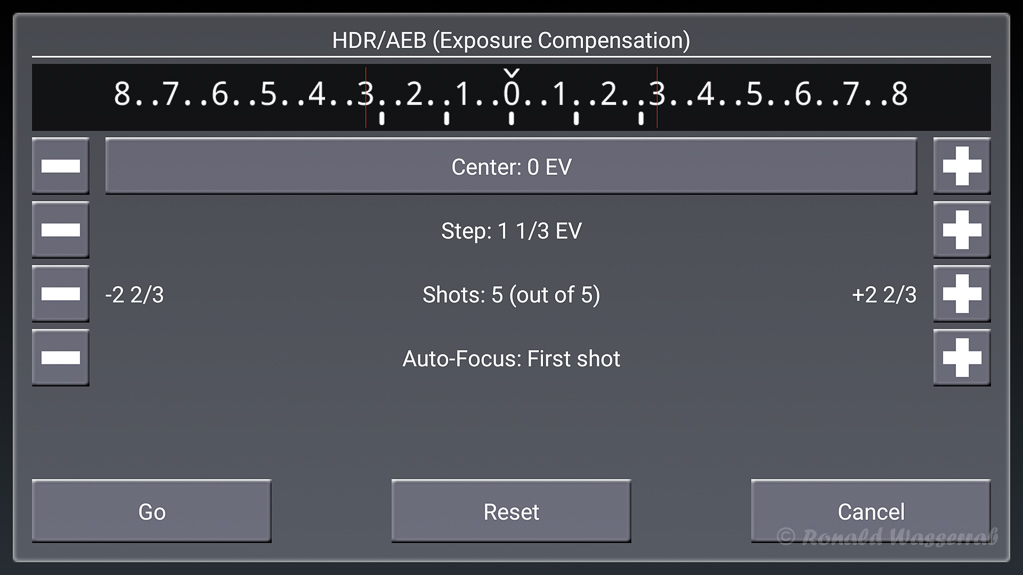 HDR/AEB (Exposure Compensation)