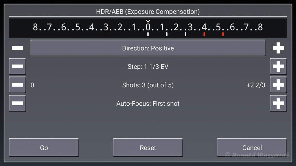 HDR/AEB (Exposure Compensation)