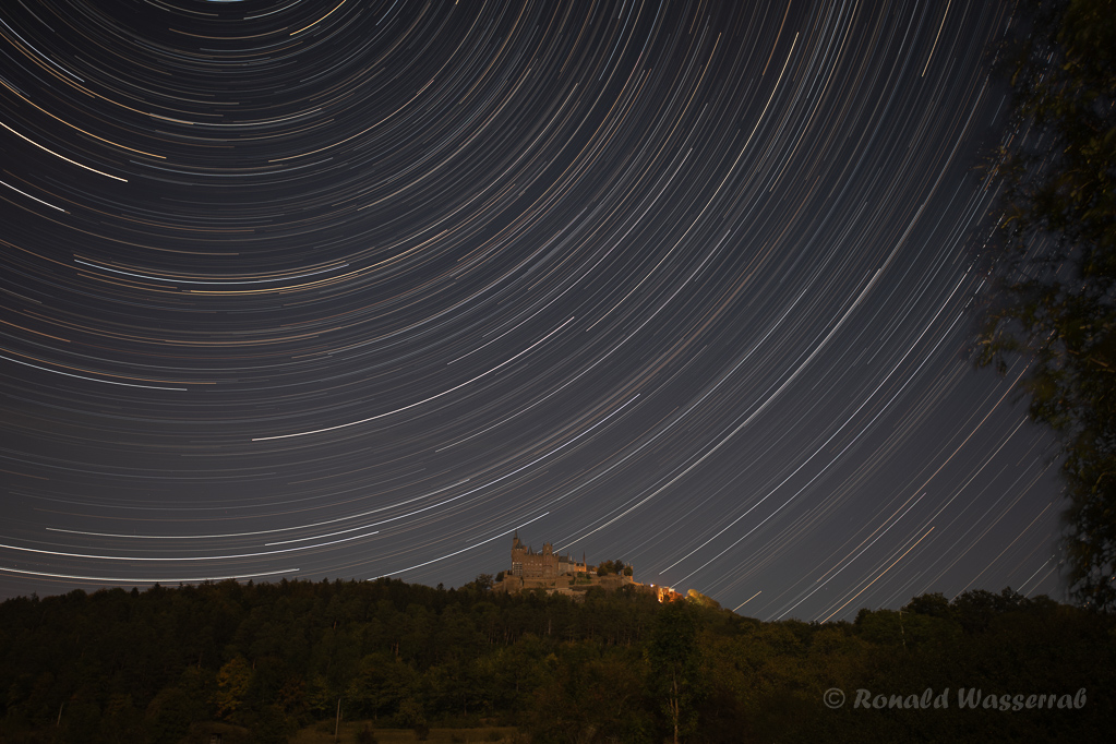 Burg Hohenzollern mit Startrails