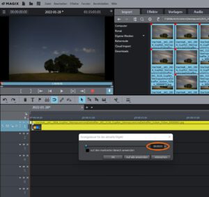 Zeitraffer-Video mit Magix Video - Fotolänge geändert