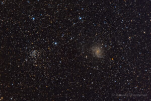 Deep-Sky-Fotos: Feuerwerks-Galaxie (NGC 6946) und offener Sternhaufen (NGC 6939) im Sternbild Kepheus