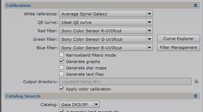 PixInsight SPCC – Spectrophotometric Color Cal.