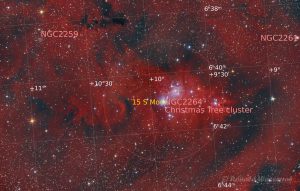NGC 2264 mit Beschriftung
