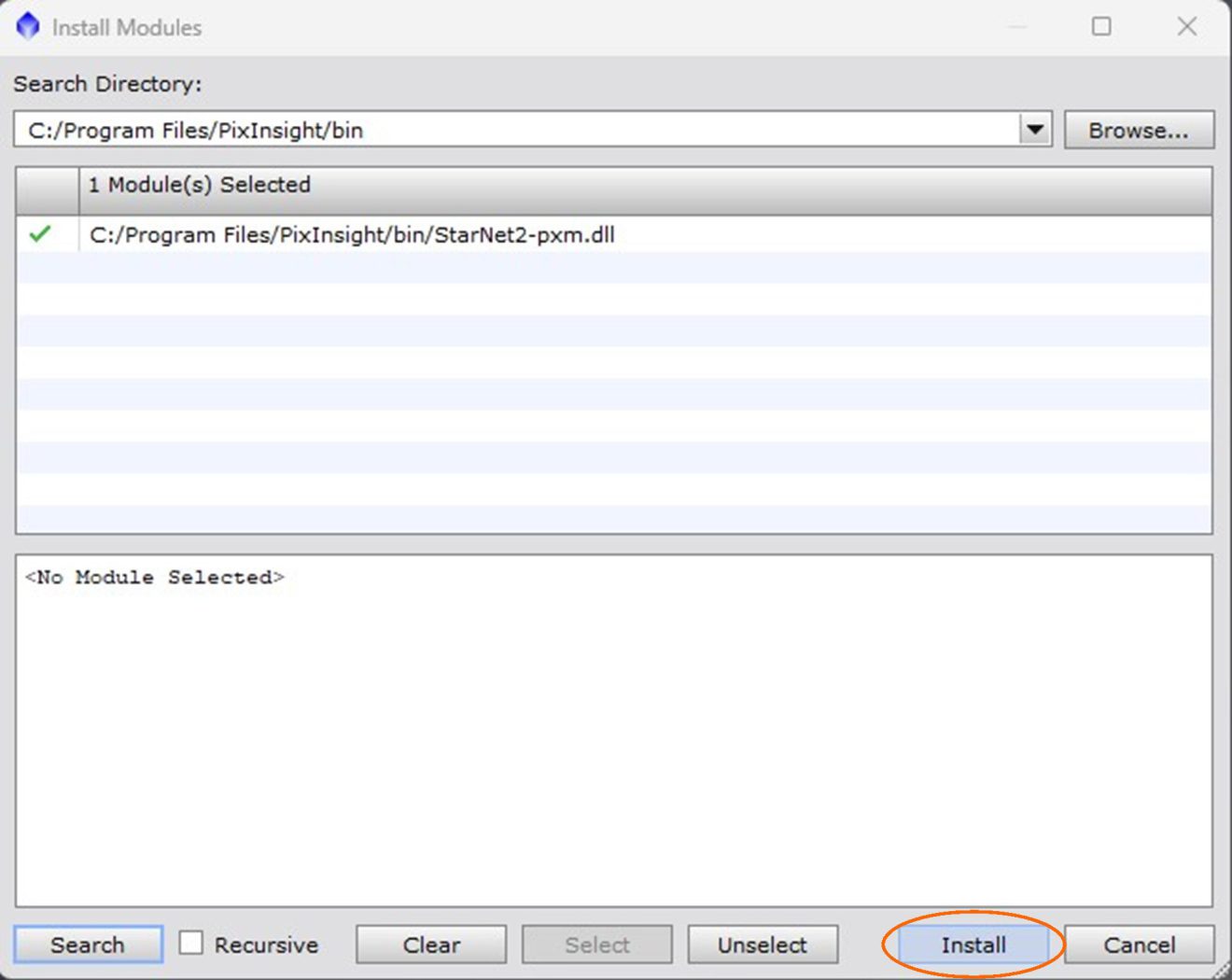 Modulsuche gestartet StarNet V2-Modul installieren Installation erfolgreich