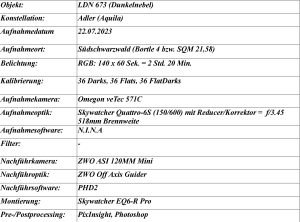 Aufnahmedaten LDN 673
