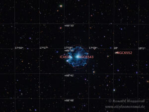 NGC 6543 Katzenaugen-Nebel mit Beschriftung