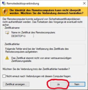 Verbindung erfolgreich