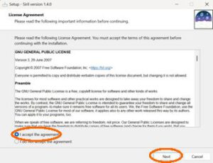 Siril 1.4 Lizenzvereinbarung