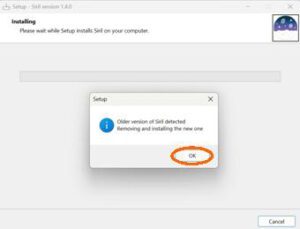 Siril 1.4 Nachricht über die Deinstallation einer älteren Siril-Version