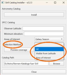Katalog-Installer: Selection Method