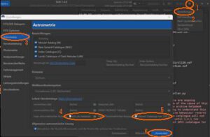 Siril 1.4 Katalog-Verzeichnisse eintragen