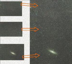 DeepSky-Mosaik: Im Beispiel sollen diese drei Einzelframes zu einem Mosaik zusammengesetzt werden