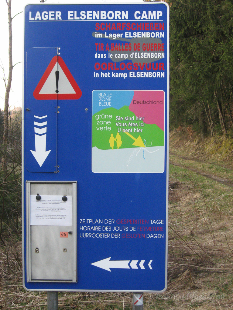 Warnschild Camp Elsenborn an der Jansbach-Brücke